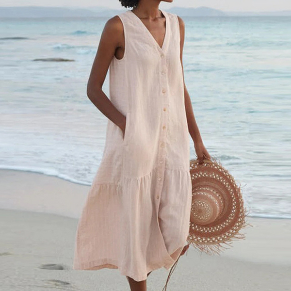 Marie® | Pale Pink Linen Dress