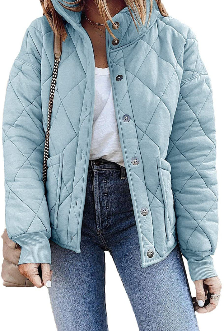 Women's Long Sleeve Quilted Jacket with Pockets