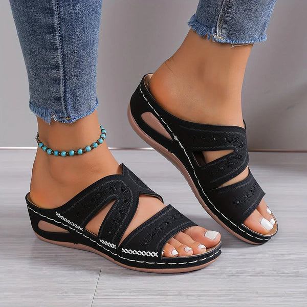 Estelle® | Hallow Out Design wedge heel sandals for women