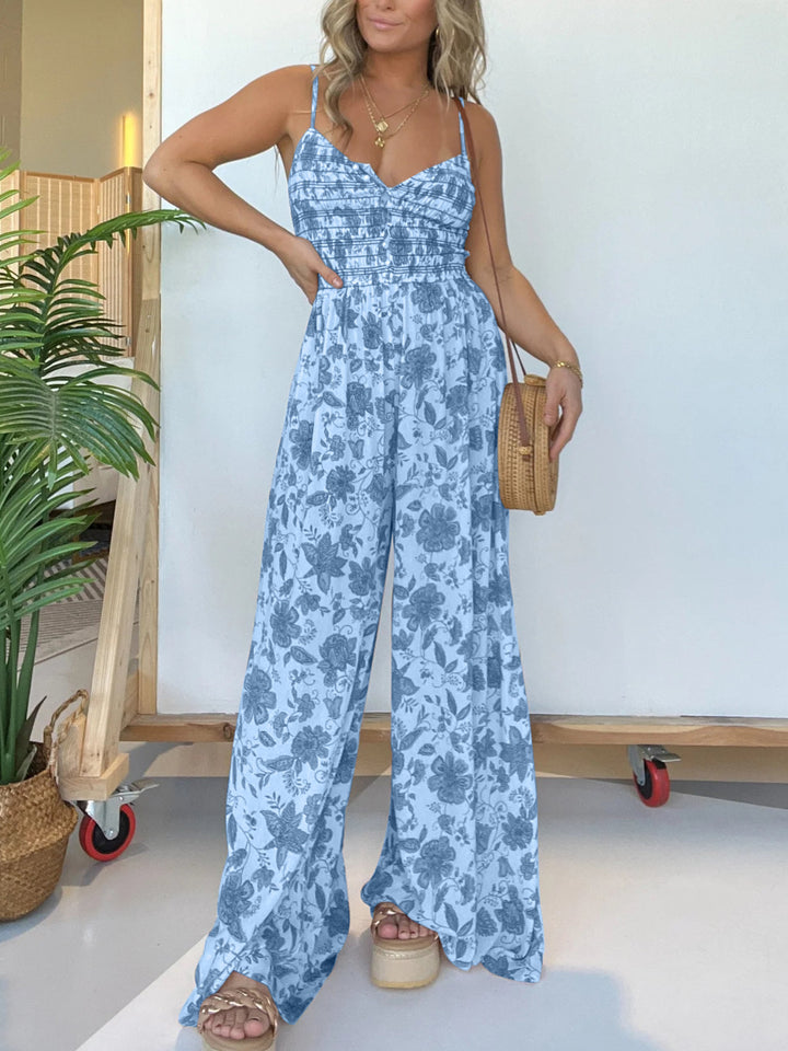 Blomster Jumpsuit med bred pips