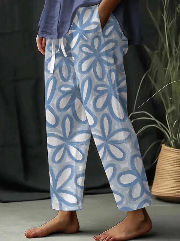 Helena® | Women's casual trousers with botanical flower print