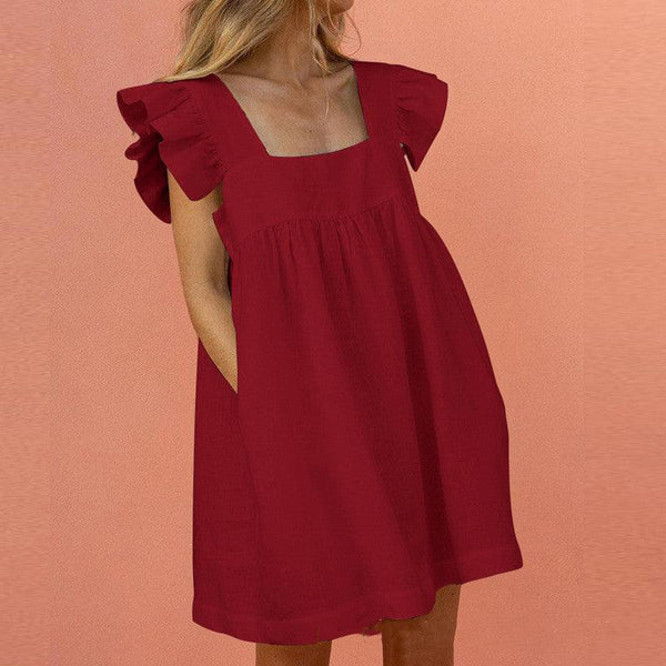 Ava® | Flirty Ruffled Mini Dress with Square Neckline