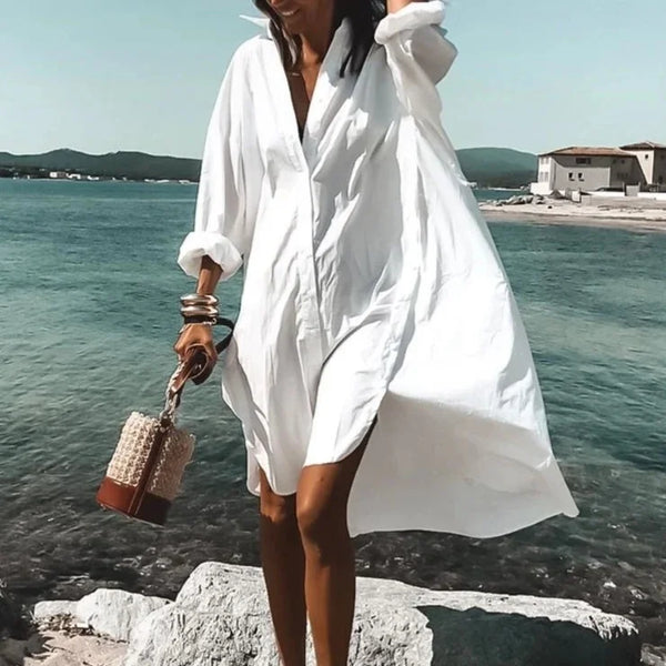 Mia® | Trendy shirt dress White dress