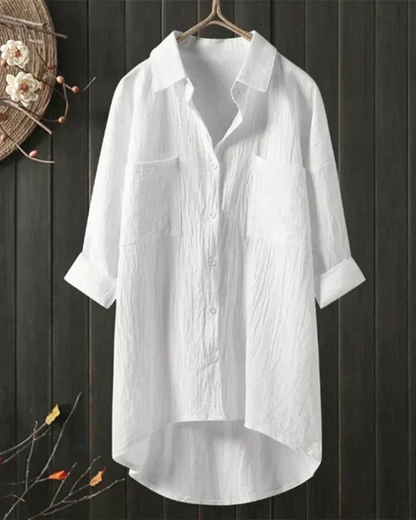 Olivia® | White linen blouse