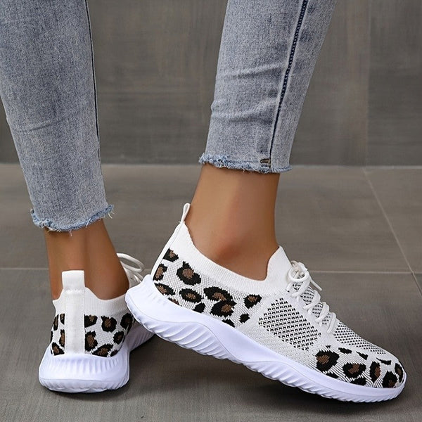 Dolly® | Leopard Print Lace-up Sneakers