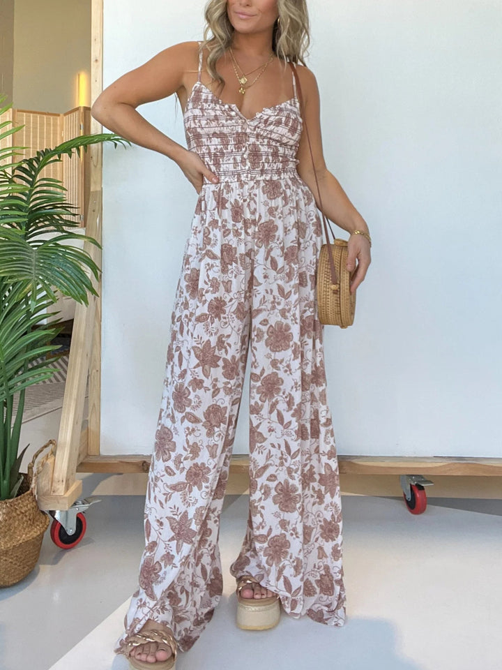 Blomster Jumpsuit med bred pips