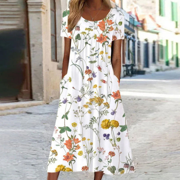 Charlotte® | Floral midi summer dress white