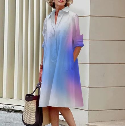 Lillian® | Women's shirt dress with colour gradient