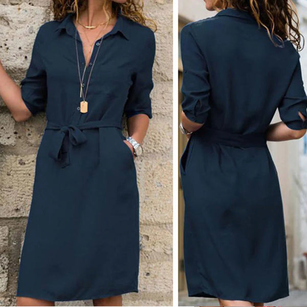 Amanda® | Fitted shirt dress with belt