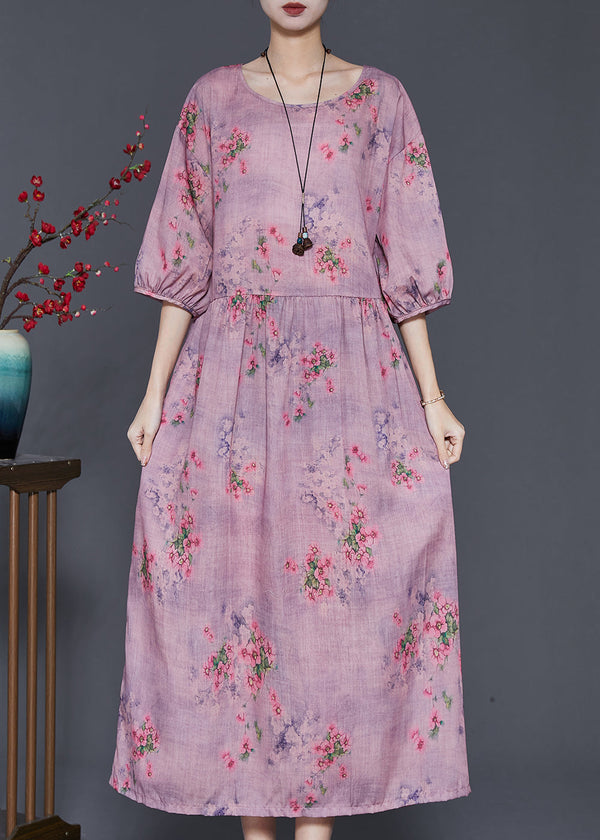 Faith® | Modern Purple Oversized Print Linen Dress