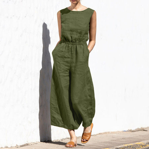 Gemma® | Solid Sleeveless Jumpsuit with Pockets