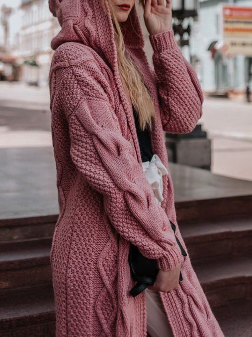 Women's Cardigans Loose Solid Long Sleeve Hooded Sweater Cardigan - Cardigans - Instastyled | Online Fashion Free Shipping Clothing, Dresses, Tops, Shoes - 06/09/2022 - CAR2209061252 - Cardigans